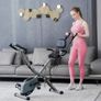 4-IN-1 Exercise Bikes for Home Use, Folding Indoor Stationary Cycling Bike with Arm/Leg Workout Bands,16 Levels Magnetic Resistance Fitness Bicycle with Hand Pulse and Phone/Tablet Holder Image 5