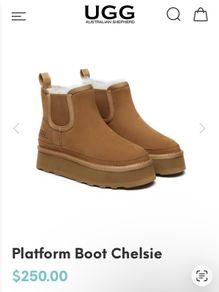 Ugg Australia Shepherd Chestnut Chelsie Platform Boots  Size 38 UK 5