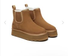 Ugg Australia Shepherd Chestnut Chelsie Platform Boots  Size 38 UK 5