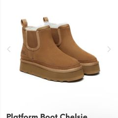 Ugg Australia Shepherd Chestnut Chelsie Platform Boots  Size 38 UK 5