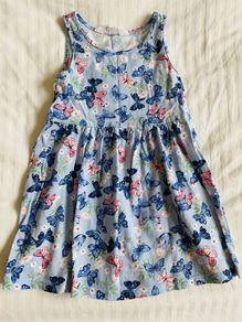 blue butterfly summer dress