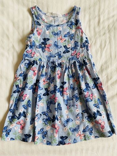 blue butterfly summer dress
