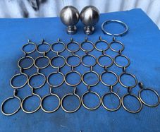 29 50mm brass curtain rings and accessories