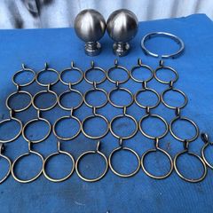 29 50mm brass curtain rings and accessories