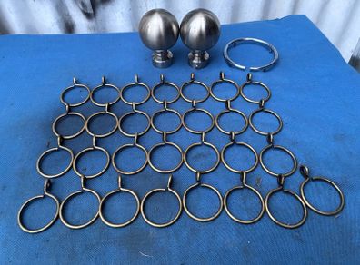 29 50mm brass curtain rings and accessories