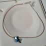 Swarovski crystal blue dog corded necklace very good condition Image 5