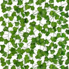 12 Pack Artificial Vines, Fake Ivy Garland for Room Decor Fake Plants Ivy Greenery Leaves UV Resistant, Home Bedroom Office Party Wedding Wall Accessories Decor, 84 Feet