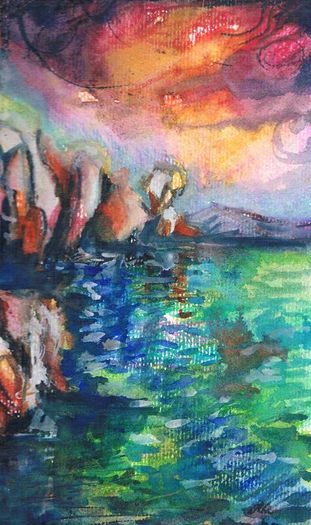 Ireland Inspired Aquarell Landscape from the Artist