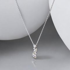 Solid Sterling Silver 925 Marquise Pendant Necklace