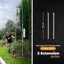 BU-KO 52cc Long Reach Petrol Hedge Trimmer and 3 75cm Extension Pole, Precision Trimming for Tall Hedges & Bushes, Easy to Use, High Performance, Durable Steel Blade Image 4