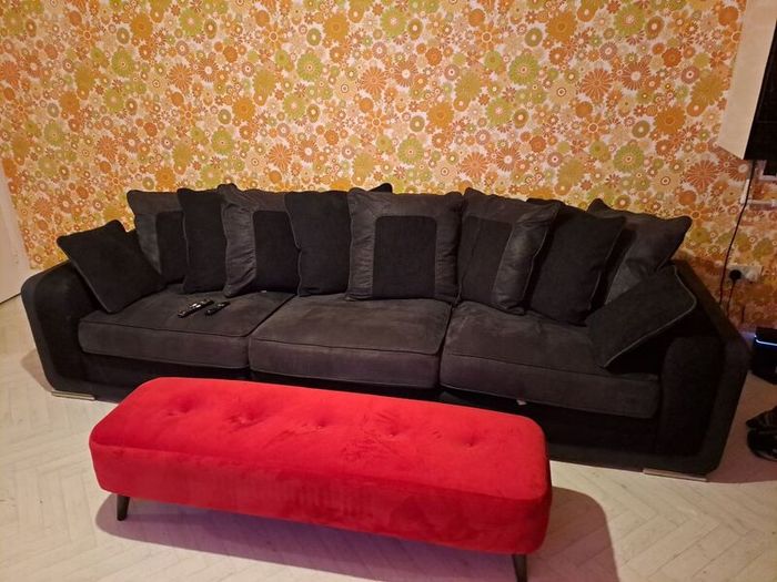 Vintage Red Velvet Cinema Footstool