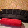Vintage Red Velvet Cinema Footstool Image 2
