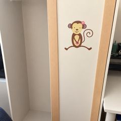 IKEA SOLGUL Children's Wardrobe - White / Light Wood Effect