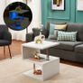 BRAND NEW Modern Design Coffee/Side Table End table With RGB LED Lights Bedside Table Phone / Nightstands Storage Cabinet White Image 3