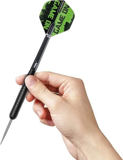 FREE P&P Steel Darts Set, Professional 23g Darts Tip with Non-Slip Stainless Steel Shaft, Poly Flights, PVC Shafts, Dart Sharpener, Rubber Rings, Flight Protecter, with Gift Box