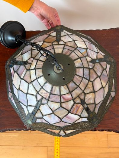 Vintage tiffany style stained glass ceiling pendant light ready to hang