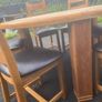 Large round solid timber table & chairs Image 2