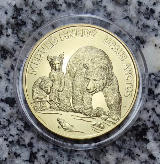 Slovakia 5 Euro Shiny Coin 2023 - Brown Bear - Fauna and flora in Slovakia