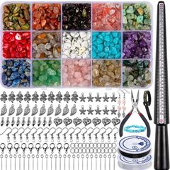 801 Pcs Crystal Jewellery Making Kit, Crystals for Jewellery Making with Crystal Gemstone Beads 5-7mm Stone Bead Drilled Beads for Jewelry Making (FREE POSTAGE)