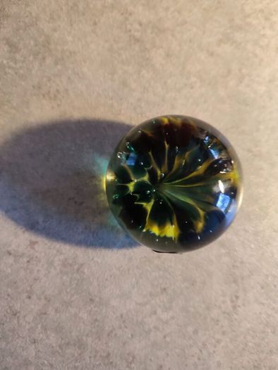 Kerry Irish Art Glass Paperweight Hand Blown in a Jade to Emerald Green 1980s