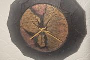 Large Heartworks Irish Handmade Slate &amp; Copper Sunburst Wall Clock 12"