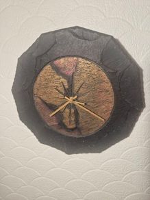 Large Heartworks Irish Handmade Slate & Copper Sunburst Wall Clock 12"