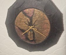 Large Heartworks Irish Handmade Slate & Copper Sunburst Wall Clock 12"