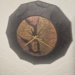 Large Heartworks Irish Handmade Slate & Copper Sunburst Wall Clock 12"