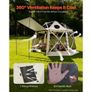 Pop up Gazebo Screen Tent, 3.6x3.6 m, 13-Sided Spherical Camping Canopy Tent with Removable Top & Carry Bag, Quick-Set & Bite-Proof, Screen House Sun Shelter for 8-10 Persons, Beige Image 4