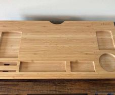 Honda Bamboo-Style Monitor Stand & Desk Organizer | Sleek Workspace Upgrade