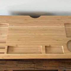 Honda Bamboo-Style Monitor Stand & Desk Organizer | Sleek Workspace Upgrade