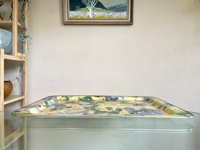 Retro Arnold Designs Floral Fiberglass Large Tray