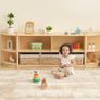 Kids Shelf 5 Section Wooden Storage Cabinet, Toy Shelf Organizers  2 Shelf Toy Organizers and Storage for Classroom Playroom Daycare and Preschool Image 2