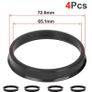 4pcs Black Car Plastic Wheel Hub Centric Rings Center Bore 72.6mm-65.1mm VW-BMW Image 2