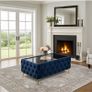 Chester Lux Coffee Table in Silver Velvet 122x72x45cm/h Image 2