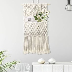 NEW SALE | Wall Hanging Tapestry,Wall Decor Chic Handmade Cotton,Woven Bohemian Home Decoration,Magazine Storage Organizer Tapestry Pocket Boho Wall Decor for Living Room Bedroom Party Decoration