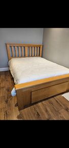 Solid wooden king size bed