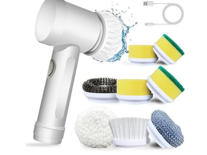 Electric Cleaning Brush, Electric Spin Scrubber With 3 Brush Heads, Automatic Cleaning Kit for Bathroom Bathtub, Kitchen, Tile, Window, Tub, Dish, Sink
