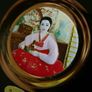 3 x 24KT Gold trim Blue Porcelain Seoul Korea Plates Image 9