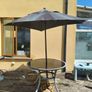 Garden table, black glass top + umbrella with stand Image 4