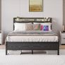 Metal Bed Frame Double Bed with Charging Station,Strong Image 8