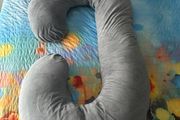 Grey C-shaped maternity pregnancy pillow