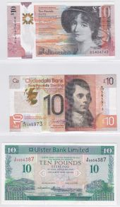 3 x stg10 Scotland/N.Ireland notes