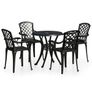 5 Piece Bistro Set Cast Aluminium Black Image 2