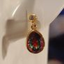 Gold Plated Sterling Silver Nebula Quartz Pear Drop Earrings Image 3