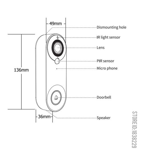 Wireless WiFi Video Doorbell Camera Smart Door Viewer Motion Detection Night Vision Visual Intercom
