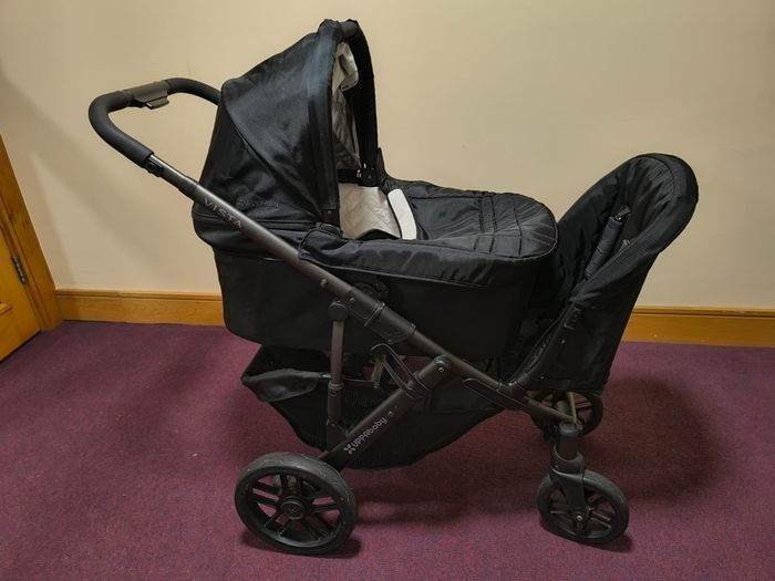 UPPAbaby Vista Travel System Bundle  Pram Carrycot Car Seat Toddler Seat Board (Older Model)