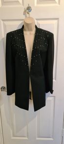 Jacques Vert Black Sequined Dressy blazer Size 18