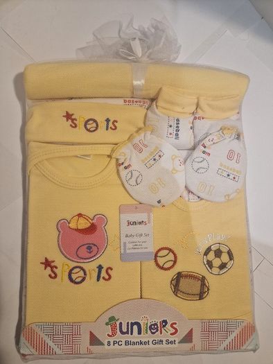 NEW 8-Piece Baby Gift Set - Juniors Brand - All-Star Sports Theme (NWT)