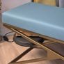 Luxury Eco Leather Bench  Gold Powder-Coated Metal, Heavy Duty Image 3